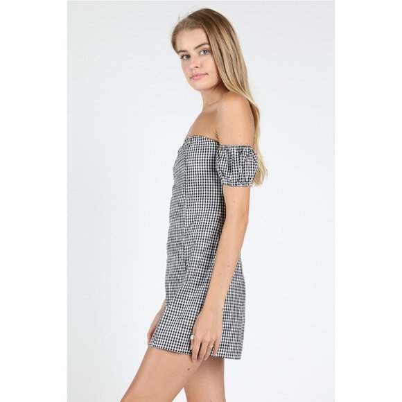 Honey Punch Off the Shoulder Gingham Dress - Picture 3 of 5